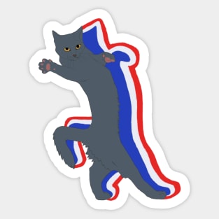 Charteux Cat French Flag Colors Sticker